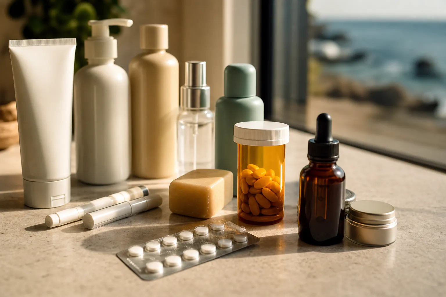 Editorial illustration of Substances, Medications, and Personal-Care Products in California