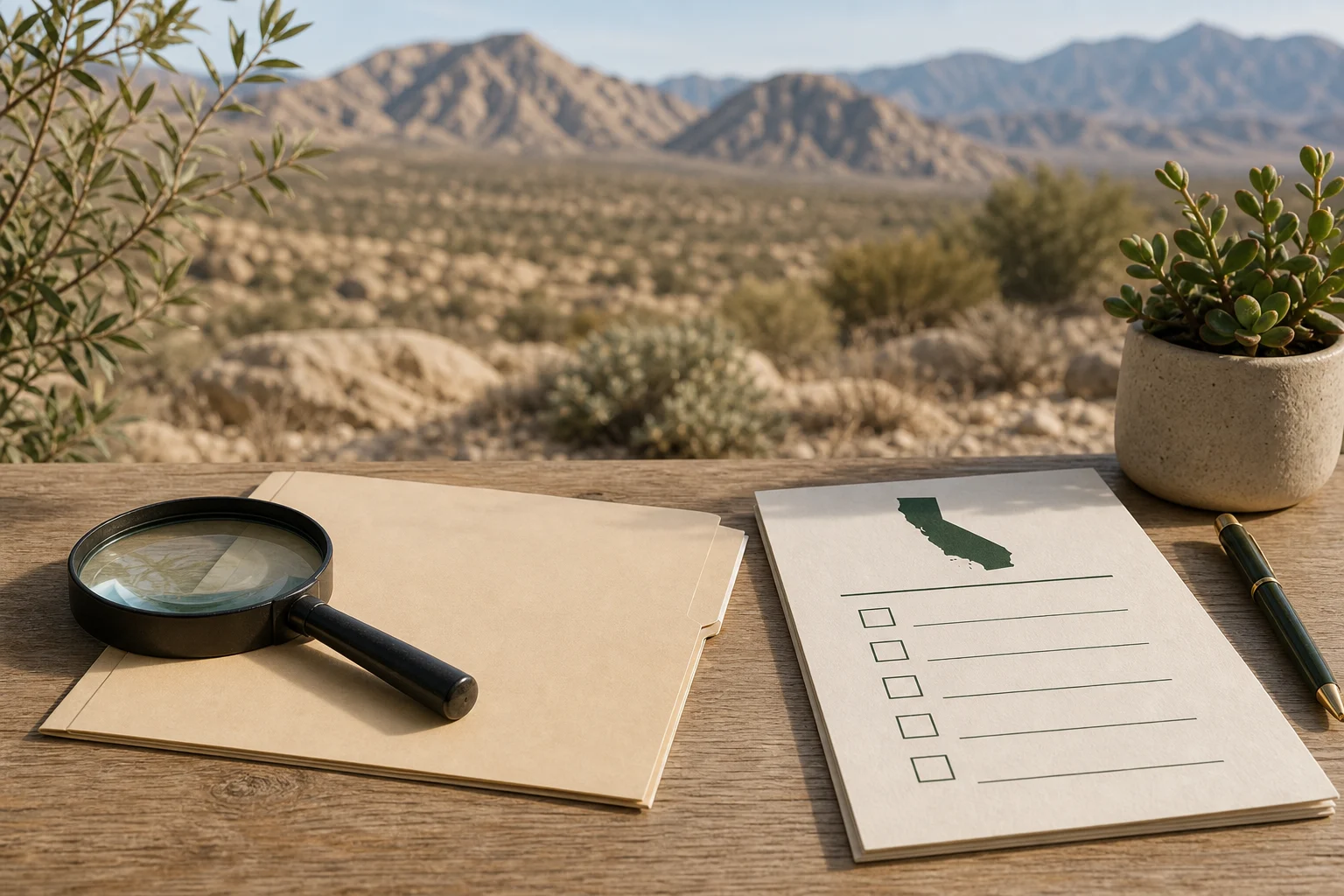 Editorial California desert image for detoxification center