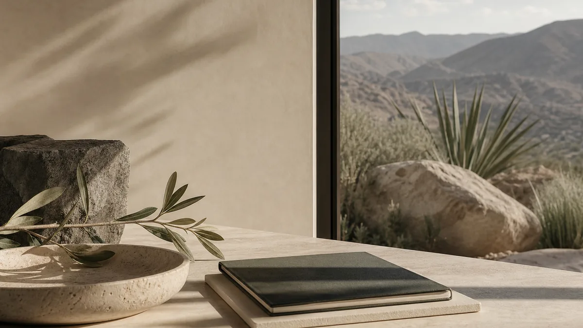 Editorial California desert setting for luxury detox family update consent