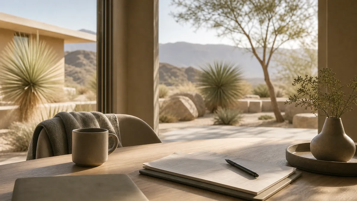 Editorial California desert setting for luxury detox itemized estimate california